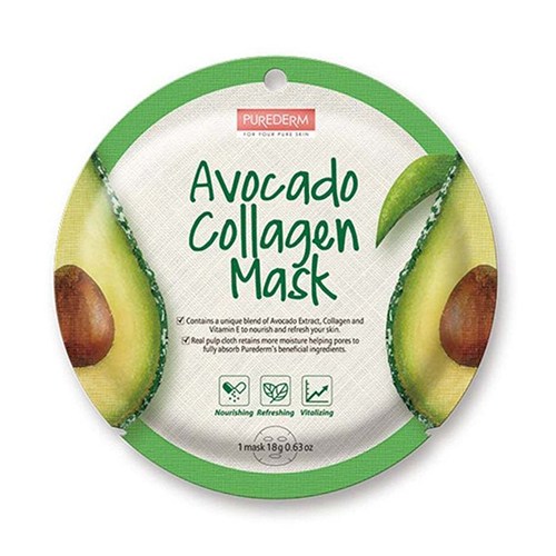 PUREDERM Circle Avocado Collagen Mask