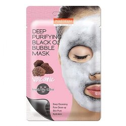 PUREDERM Deep Purifying Black O2 Bubble Mask Volcanic