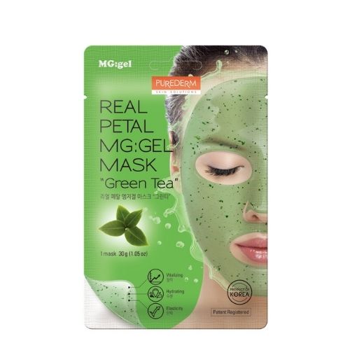 PUREDERM Real Petal MG Gel Mask - Green Tea