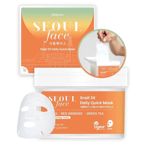 Dermal Seoul Face Snail 3X Daily Quick Mask
