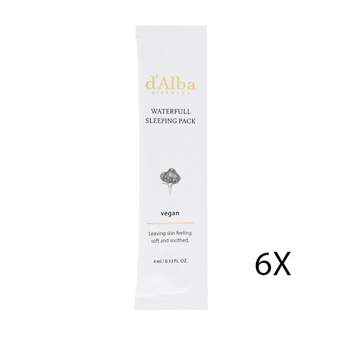 D'Alba Waterfull Vegan Sleeping Pack 6 x 12ml