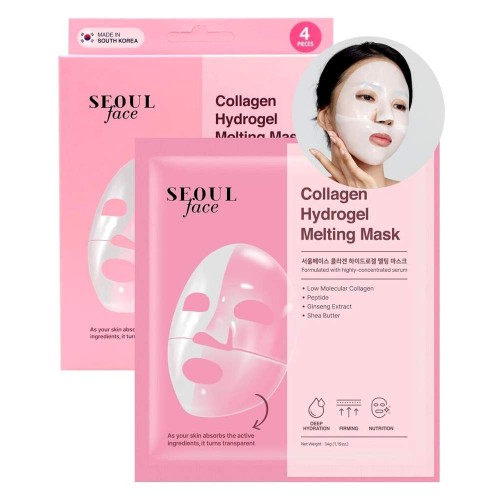 Dermal Seoul Face Collagen Hydrogel Melting Mask 4pcs